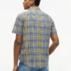Regular Fit Plaid Linen-Blend Shirt