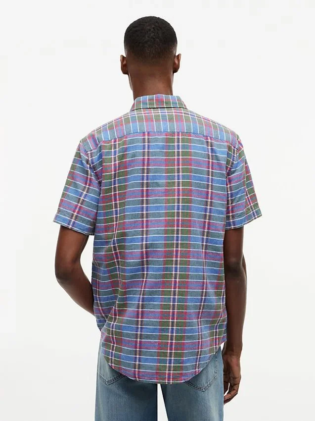 Regular Fit Plaid Linen-Blend Shirt Regular Fit Plaid Linen-Blend Shirt