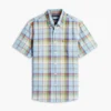 Regular Fit Plaid Linen-Blend Shirt