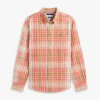 Regular Fit Plaid Linen-Blend Shirt