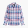 Regular Fit Plaid Linen-Blend Shirt