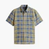 Regular Fit Plaid Linen-Blend Shirt