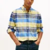 Regular Fit Plaid Stretch Oxford Shirt