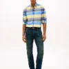 Regular Fit Plaid Stretch Oxford Shirt