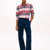 Regular Fit Plaid Stretch Oxford Shirt