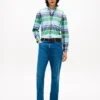 Regular Fit Plaid Stretch Oxford Shirt
