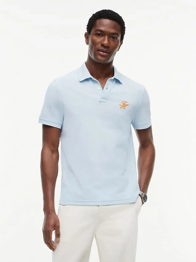 Regular Fit Script Monogram Pique Polo Regular Fit Script Monogram Pique Polo