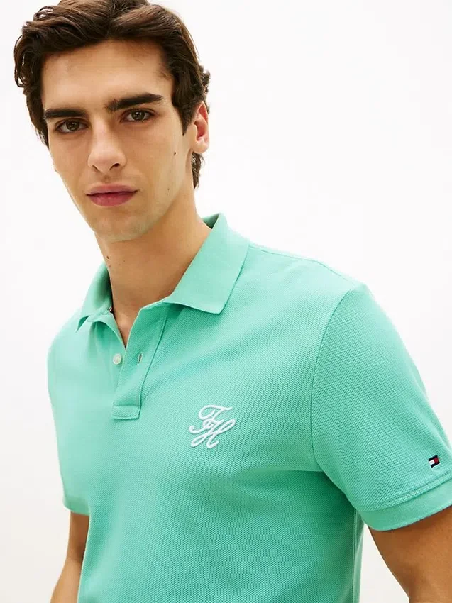 Regular Fit Script Monogram Pique Polo Regular Fit Script Monogram Pique Polo