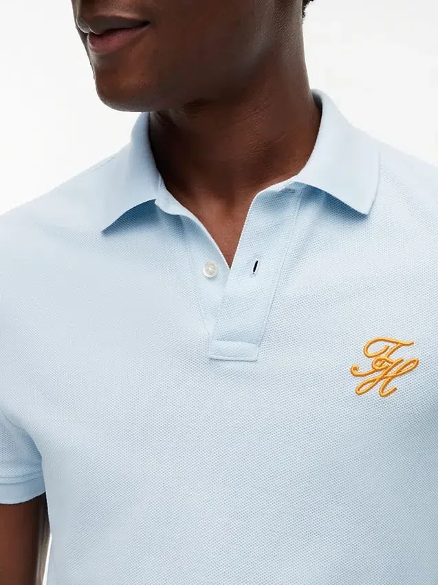 Regular Fit Script Monogram Pique Polo Regular Fit Script Monogram Pique Polo