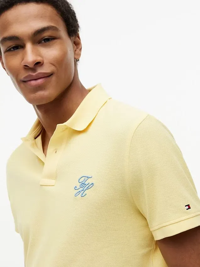 Regular Fit Script Monogram Pique Polo Regular Fit Script Monogram Pique Polo