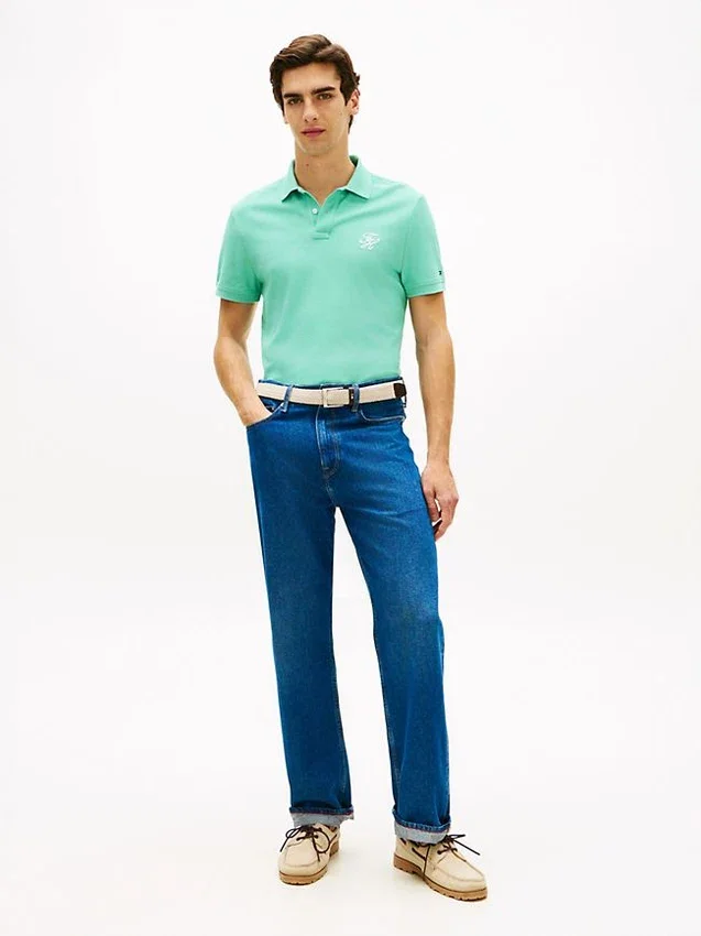 Regular Fit Script Monogram Pique Polo Regular Fit Script Monogram Pique Polo