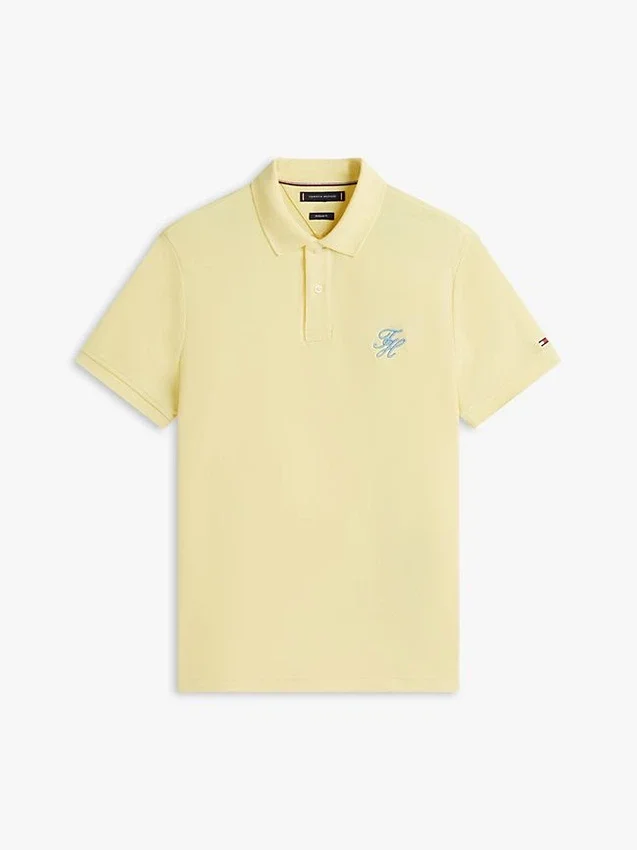Regular Fit Script Monogram Pique Polo Regular Fit Script Monogram Pique Polo