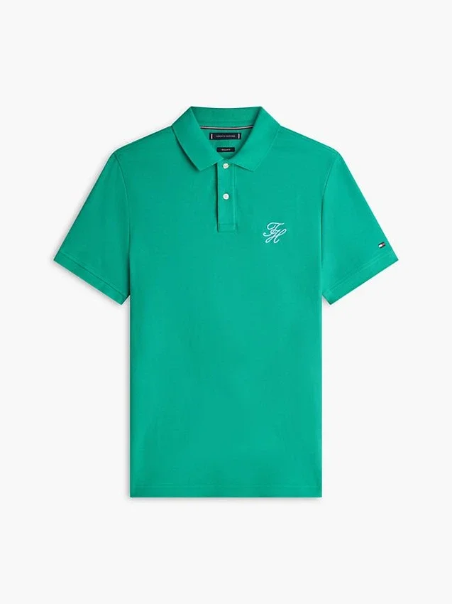 Regular Fit Script Monogram Pique Polo Regular Fit Script Monogram Pique Polo