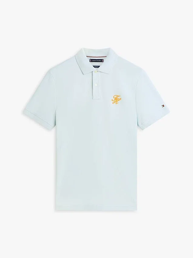 Regular Fit Script Monogram Pique Polo Regular Fit Script Monogram Pique Polo