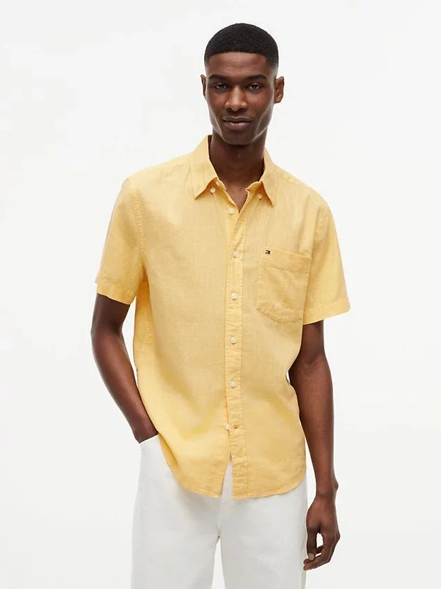 Regular Fit Short-Sleeve Linen-Blend Shirt Regular Fit Short-Sleeve Linen-Blend Shirt