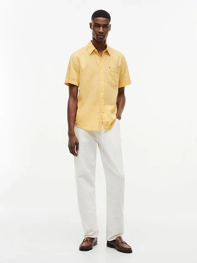 Regular Fit Short-Sleeve Linen-Blend Shirt Regular Fit Short-Sleeve Linen-Blend Shirt