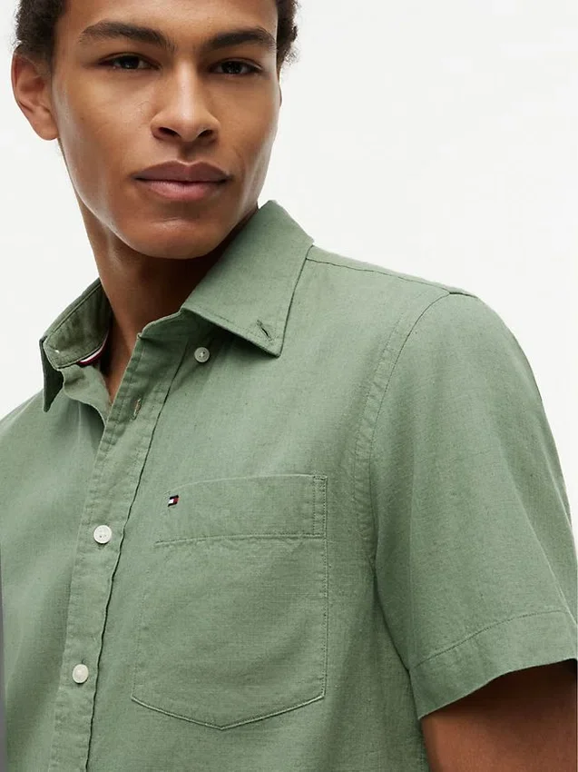 Regular Fit Short-Sleeve Linen-Blend Shirt Regular Fit Short-Sleeve Linen-Blend Shirt