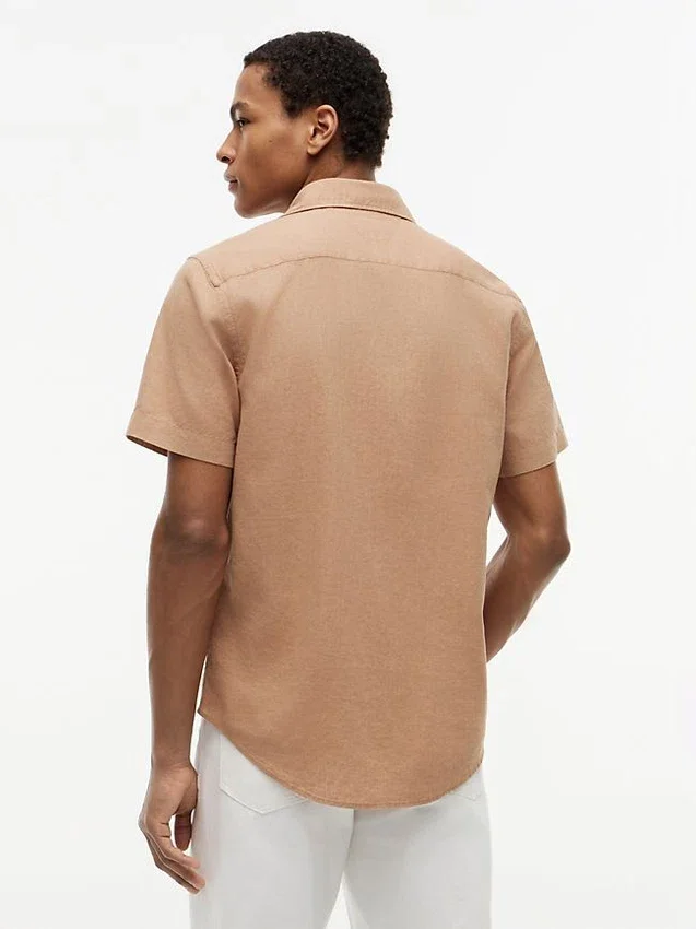 Regular Fit Short-Sleeve Linen-Blend Shirt Regular Fit Short-Sleeve Linen-Blend Shirt