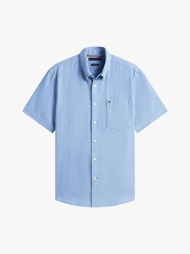 Regular Fit Short-Sleeve Linen-Blend Shirt Regular Fit Short-Sleeve Linen-Blend Shirt