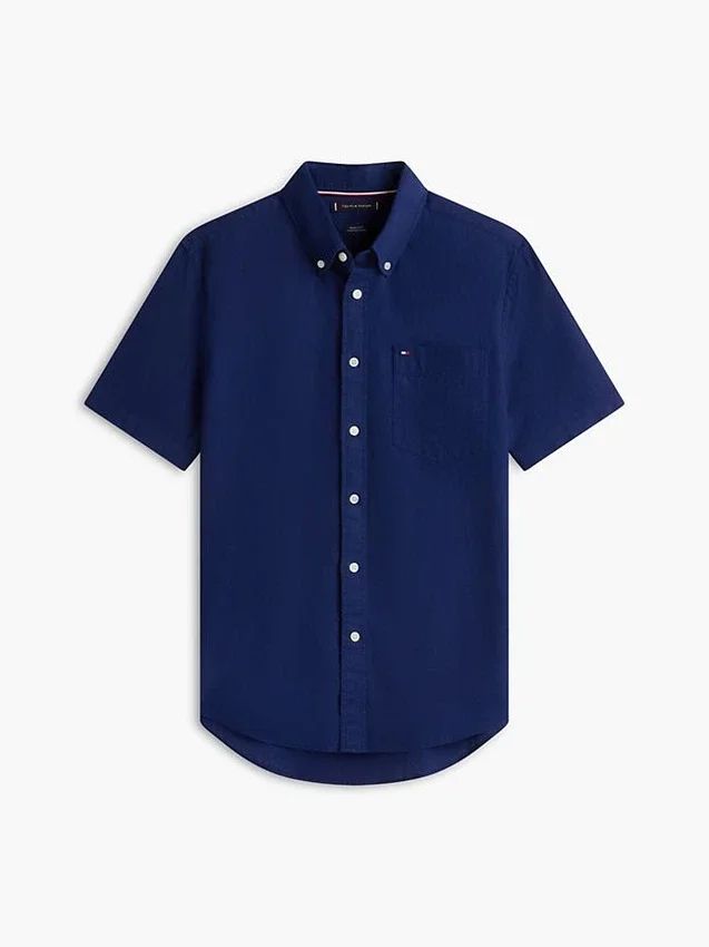 Regular Fit Short-Sleeve Linen-Blend Shirt Regular Fit Short-Sleeve Linen-Blend Shirt