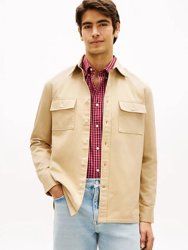 Regular Fit Slub Twill Overshirt Regular Fit Slub Twill Overshirt