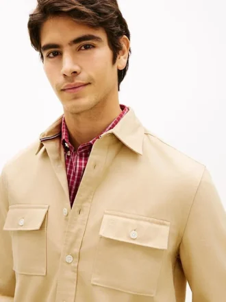 Regular Fit Slub Twill Overshirt Regular Fit Slub Twill Overshirt