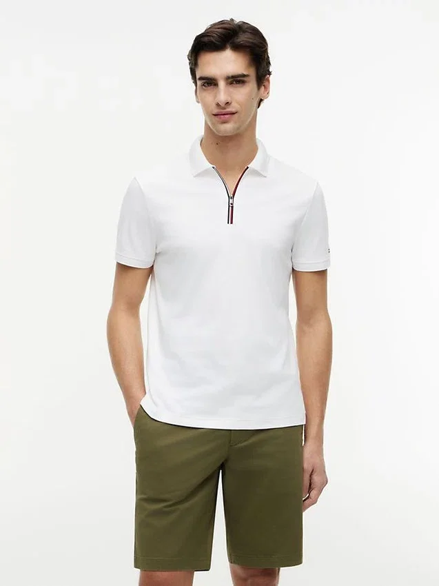 Regular Fit Smooth Cotton Zip Polo Regular Fit Smooth Cotton Zip Polo