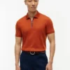 Regular Fit Smooth Cotton Zip Polo Regular Fit Smooth Cotton Zip Polo