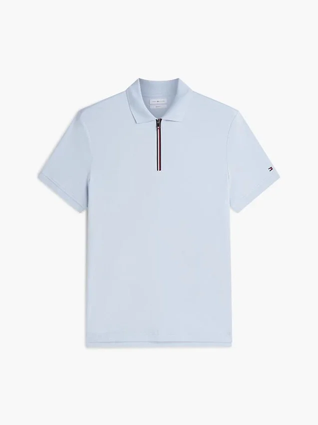 Regular Fit Smooth Cotton Zip Polo Regular Fit Smooth Cotton Zip Polo