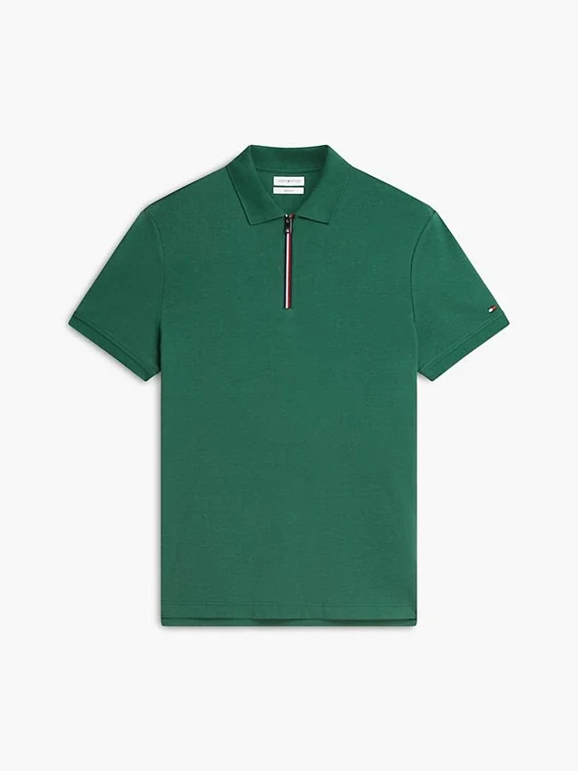 Regular Fit Smooth Cotton Zip Polo Regular Fit Smooth Cotton Zip Polo