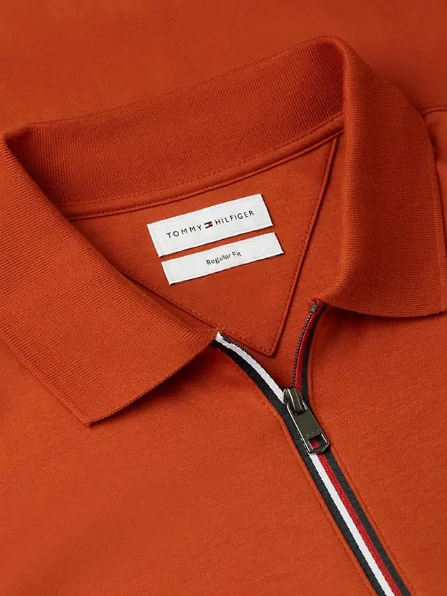 Regular Fit Smooth Cotton Zip Polo Regular Fit Smooth Cotton Zip Polo