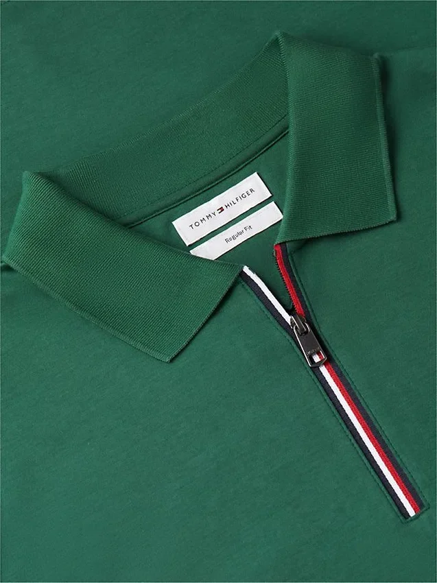 Regular Fit Smooth Cotton Zip Polo Regular Fit Smooth Cotton Zip Polo