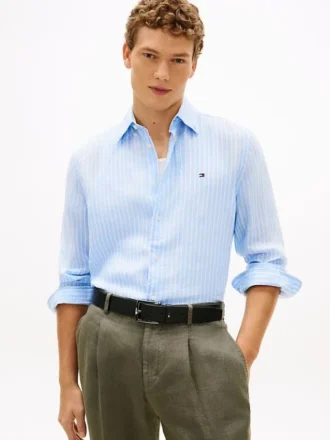 Regular Fit Stripe Linen Shirt