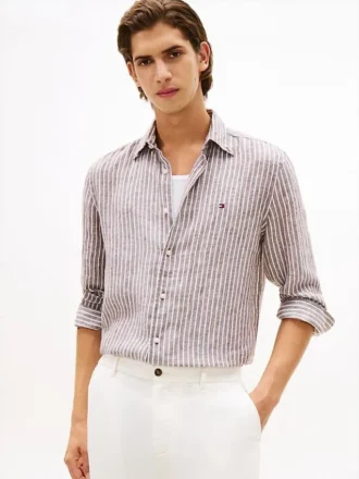 Regular Fit Stripe Linen Shirt