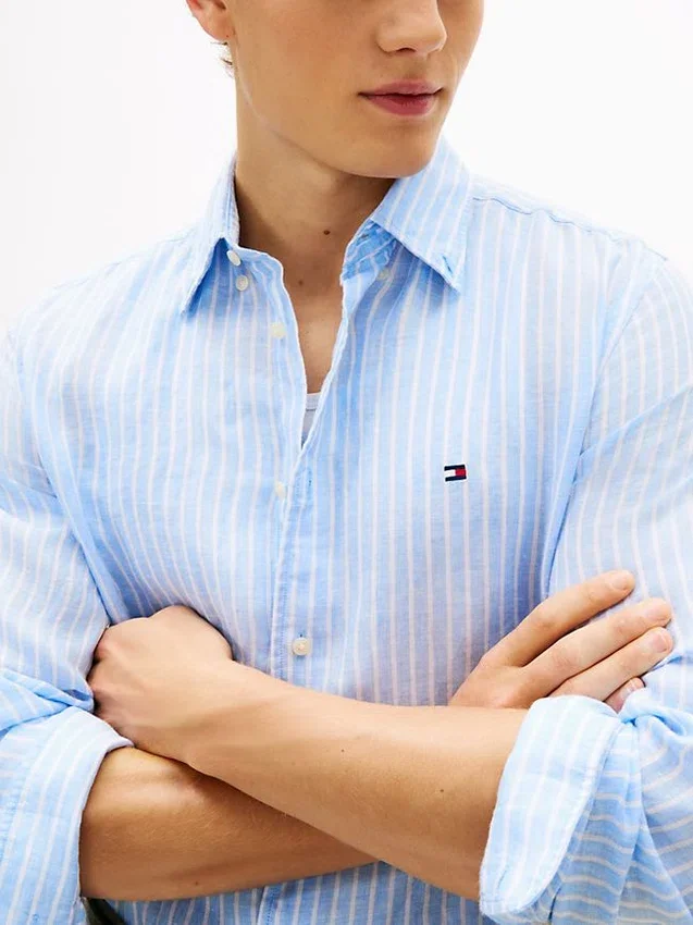 Regular Fit Stripe Linen Shirt Regular Fit Stripe Linen Shirt