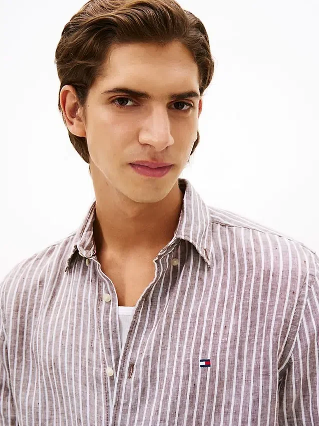 Regular Fit Stripe Linen Shirt Regular Fit Stripe Linen Shirt