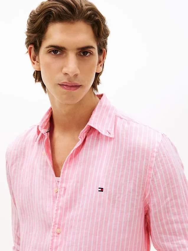 Regular Fit Stripe Linen Shirt Regular Fit Stripe Linen Shirt