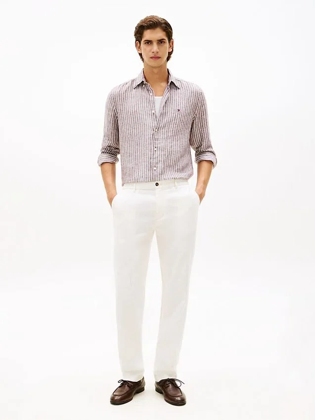 Regular Fit Stripe Linen Shirt Regular Fit Stripe Linen Shirt