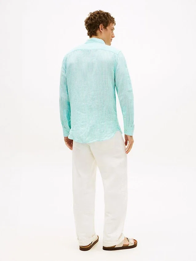 Regular Fit Stripe Linen Shirt Regular Fit Stripe Linen Shirt