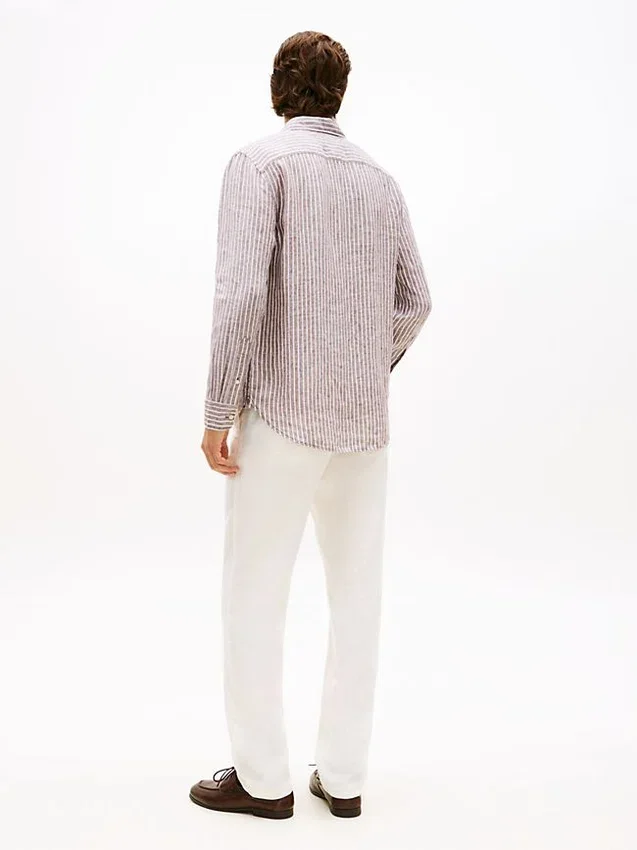 Regular Fit Stripe Linen Shirt Regular Fit Stripe Linen Shirt