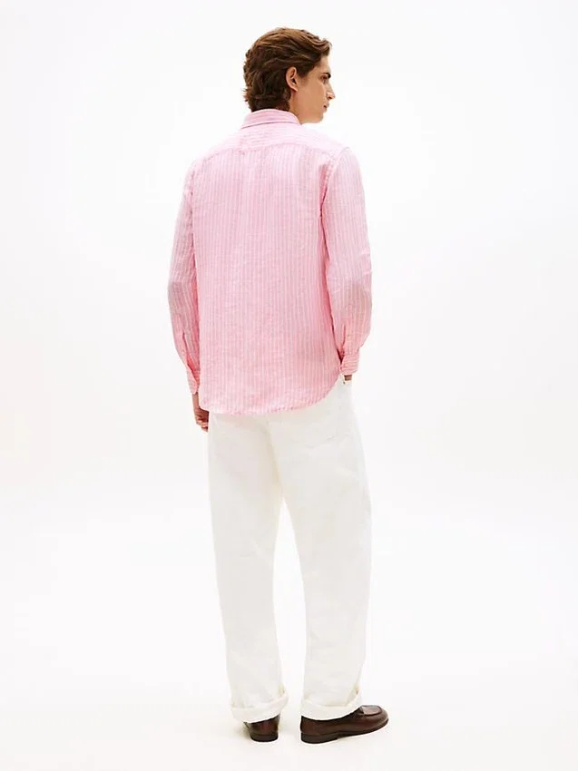 Regular Fit Stripe Linen Shirt Regular Fit Stripe Linen Shirt