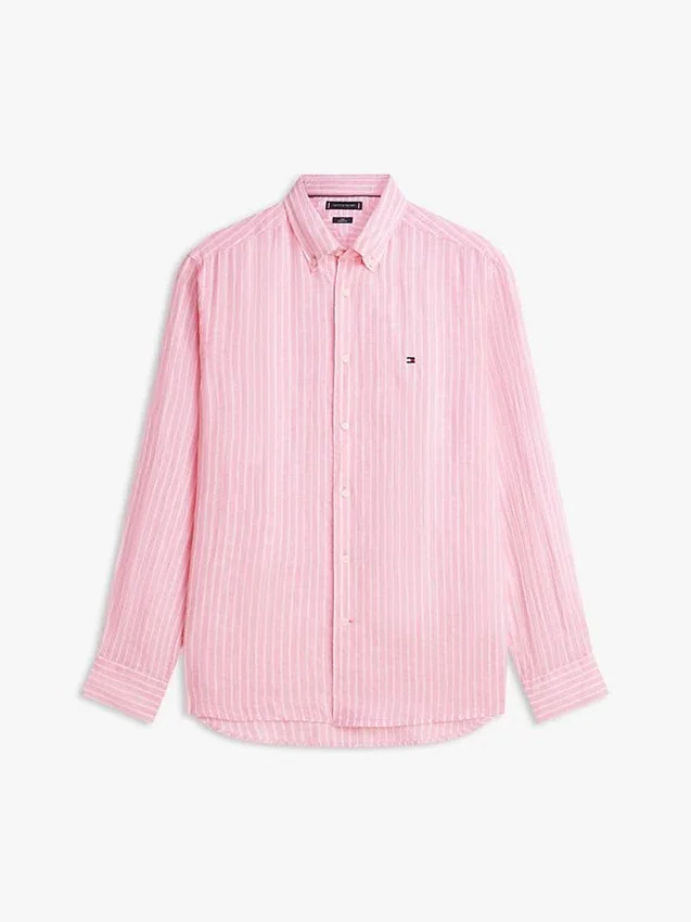 Regular Fit Stripe Linen Shirt Regular Fit Stripe Linen Shirt