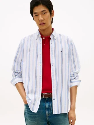 Regular Fit Stripe Stretch Oxford Shirt