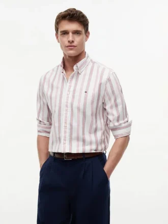 Regular Fit Stripe Stretch Oxford Shirt
