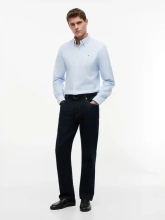 Regular Fit Stripe Stretch Oxford Shirt