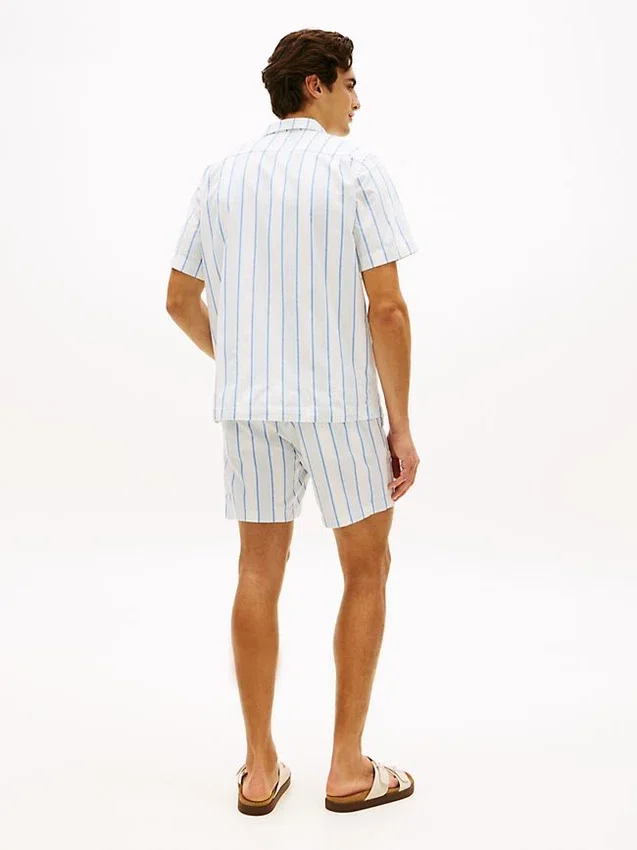 Regular Fit Striped Dobby Camp Shirt Regular Fit Striped Dobby Camp Shirt