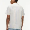 Regular Fit Striped Dobby Camp Shirt Regular Fit Striped Dobby Camp Shirt