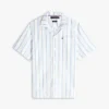 Regular Fit Striped Dobby Camp Shirt Regular Fit Striped Dobby Camp Shirt