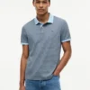 Regular Fit Striped Interlock Polo