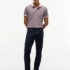 Regular Fit Striped Interlock Polo